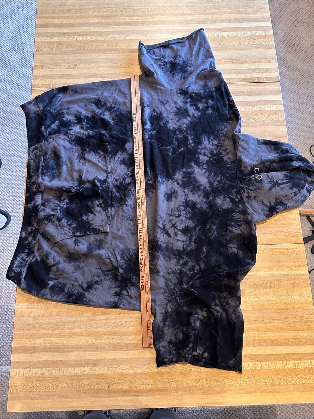 Men's Tie-Dye Black & Charcoal Pullover Hoodie